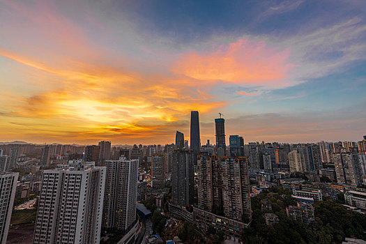 重庆城市日出日落夜景摄影图