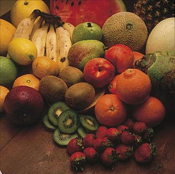 水果,食物,苹果,草莓,柠檬,猕猴桃,瓜
