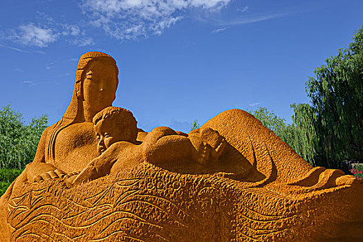 甘肃兰州黄河母亲雕塑lanzhouyellowrivermothersculpture