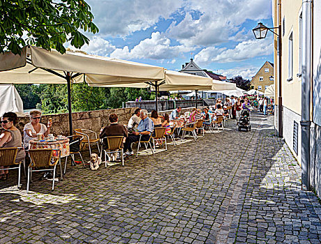 餐馆,散步场所,巴伐利亚,德国,欧洲