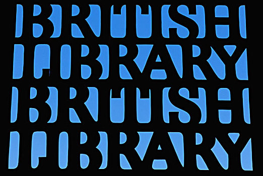 标识,户外,大英图书馆,伦敦,英格兰
