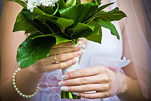 新娘,拿著,花束