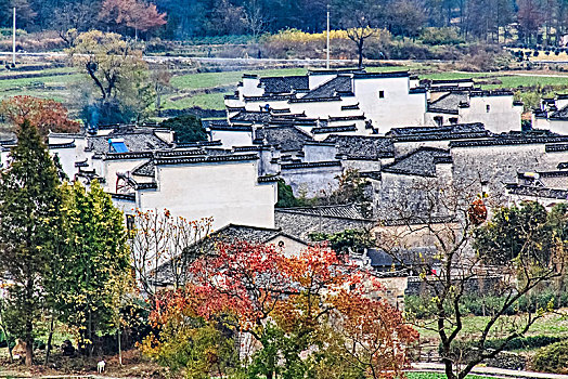 安徽省黟县卢村古民居乡村建筑景观