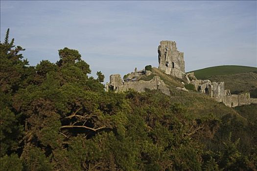 城堡,侏罗纪海岸,南,英格兰,英国,欧洲