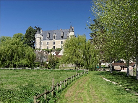 城堡,乡村,山谷,法国