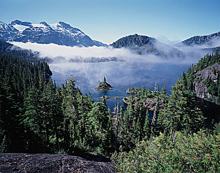 省立公园,温哥华岛,云,湖,边远地区,大幅,尺寸