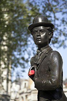 雕塑,查理-卓别林,莱斯特广场,心形,伦敦西区