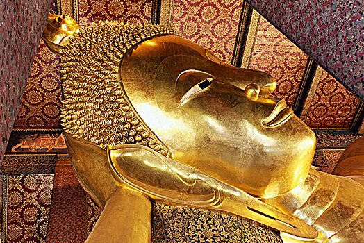 卧佛,镀金,寺院,佛教寺庙,苏梅岛,曼谷,泰国,亚洲