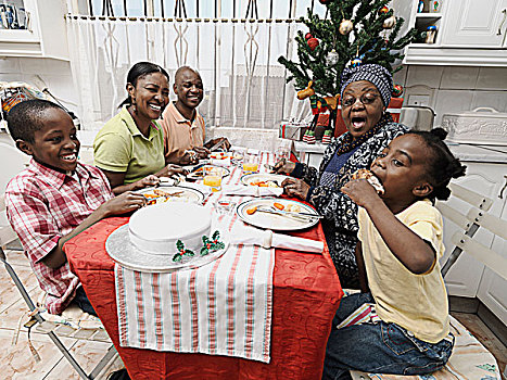 非洲,家庭圣诞,餐