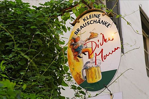 旅店,标识,男人,雷根斯堡,巴伐利亚,德国