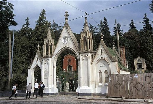 墓地,拱道,入口,乌克兰,欧洲
