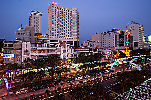 越南,胡志明市,城市天际线