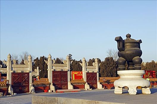 中国,北京,地坛,公园,庙宇,大门,纪念建筑