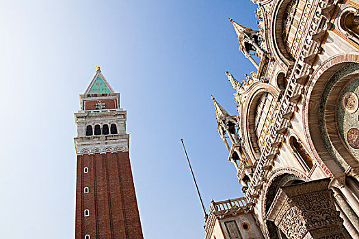 钟楼,圣马克大教堂,威尼斯,威尼托,意大利