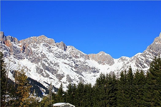 冬天,奥地利,山,阿尔卑斯山