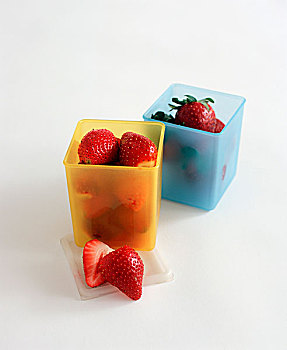 草莓,彩色,存储,容器