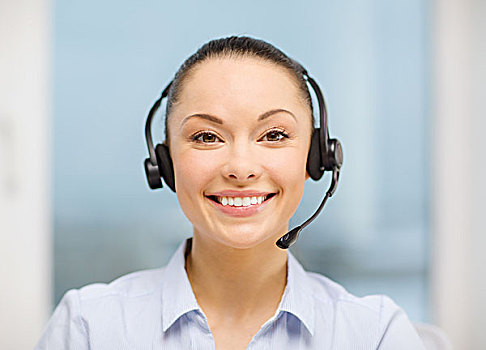 商务,沟通,呼叫中心,概念,女性,接线员,耳机