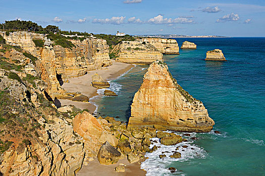 岩石,海岸线,大西洋,阿尔加维,葡萄牙