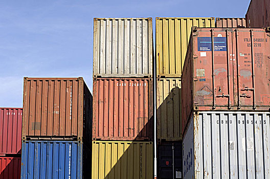 货箱,一堆,经济,消费,出口贸易,进口,物流,运输,移动,货运,港口,货物,交通,家,市场,递送
