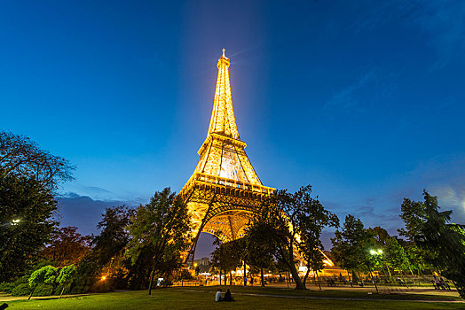 光亮,埃菲尔铁塔,黄昏,旅游,巴黎,法兰西岛,法国,欧洲,重要,码头