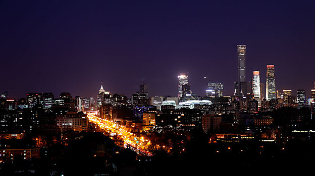 北京景山公园夜景