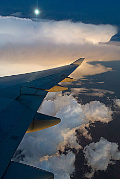 风景,波音,747-400,风暴,正面,满月,澳大利亚,大洋洲