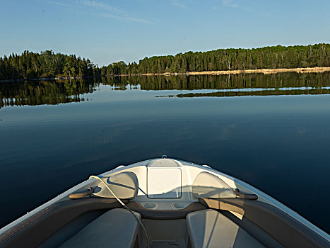 风景,船,湖,木头,安大略省,加拿大