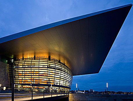 剧院,夜晚,哥本哈根,丹麦