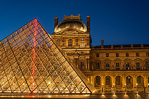 金字塔,入口,卢浮宫,巴黎