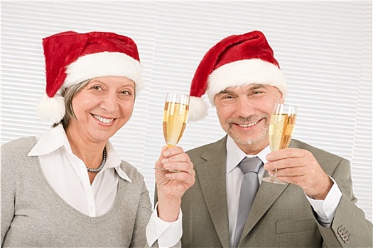 圣诞节,商务,干杯,老人,同事,开心