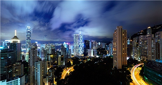香港,住宅区,夜晚
