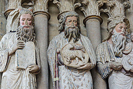 神圣,塑像,西部,门口,圣母大教堂,洛桑,沃州,瑞士
