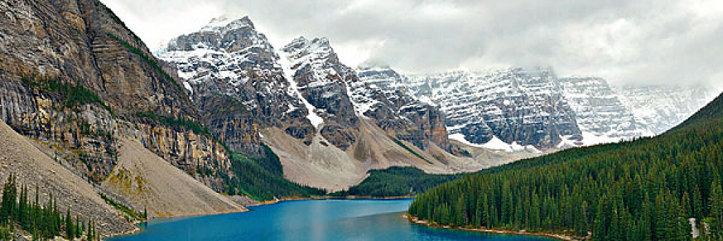 冰碛湖,雪山,班芙国家公园,加拿大