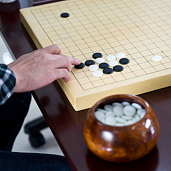 特写,女人,玩,中国,棋盘游戏