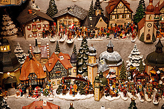 微型,房子,小雕像,圣诞节,乡村,市场,大教堂,老城,萨尔茨堡,奥地利,欧洲