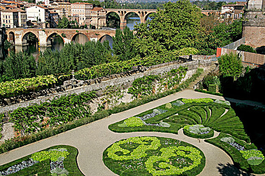 宫殿,花园,图卢兹,博物馆,远眺,河,阿尔比,法国,欧洲
