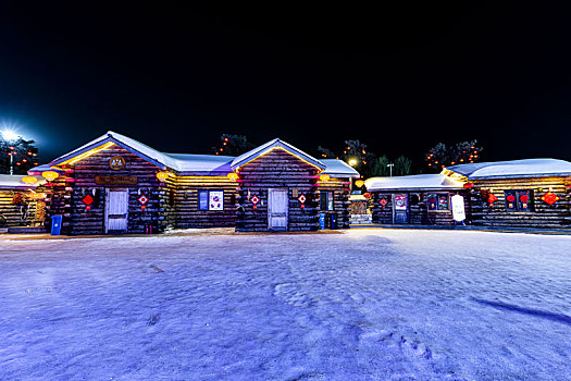 中国长春世界雕塑公园冰雪乐园夜景