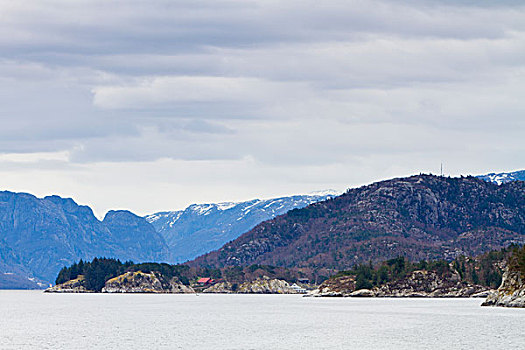 风景,挪威,海岸线,峡湾