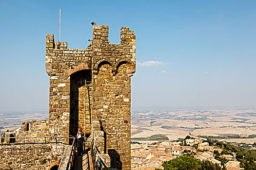 防御,塔,城堡,蒙大奇诺,托斯卡纳