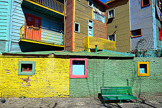 多彩,涂绘,房子,波纹板,铁,港口,地区,布宜诺斯艾利斯,阿根廷,南美