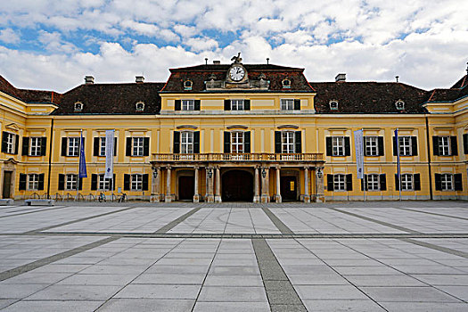 城堡,蓝色,院子,座椅,研究,靠近,维也纳,奥地利,欧洲