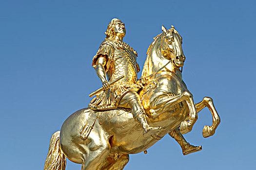 金色,骑乘,雕塑,德累斯顿,佛罗伦萨,萨克森,德国,欧洲
