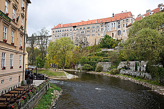 捷克克鲁娒洛夫老城,krumlov,伏尔塔瓦河