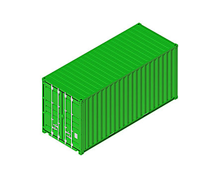 绿色,金属,货运,集装箱,隔绝,白色背景,工业,货物,运输,物体,插画,凸起