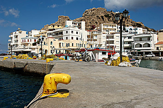 渔港,卡帕索斯,爱琴海岛屿,爱琴海,希腊,欧洲