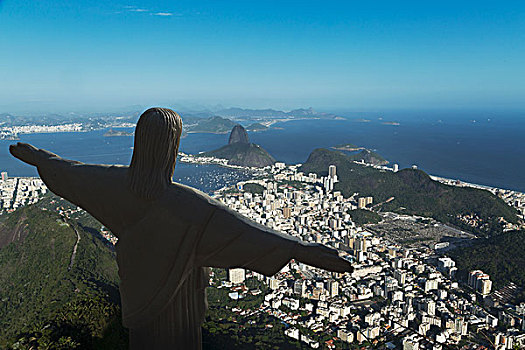 耶稣,救世主,雕塑,海岸线,里约热内卢,巴西