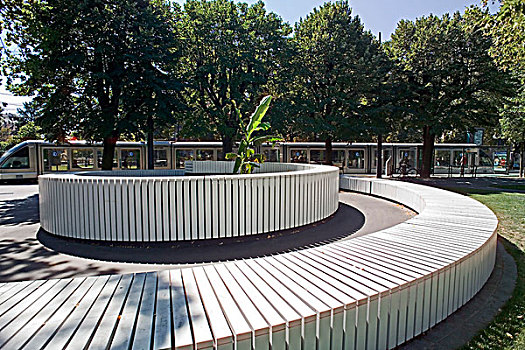 螺旋,长,圆,长椅,2002年,广场,斯特拉斯堡,阿尔萨斯,法国