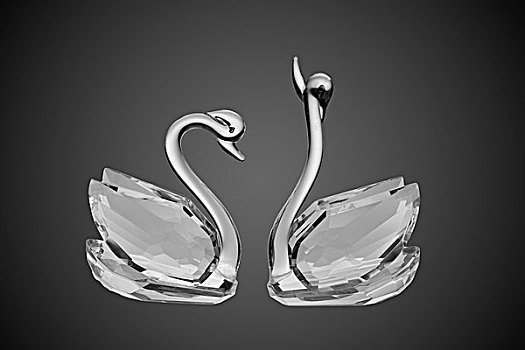 two,crystal,swans