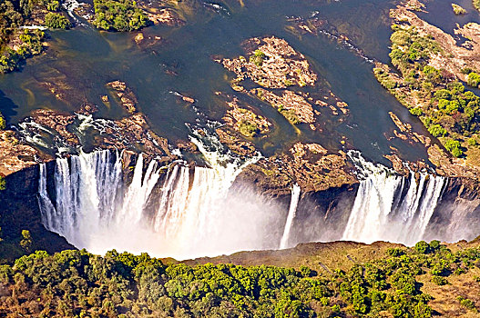 非洲,维多利亚瀑布,赞比西河,津巴布韦,赞比亚