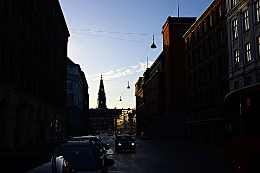丹麦首都哥本哈根城市一角